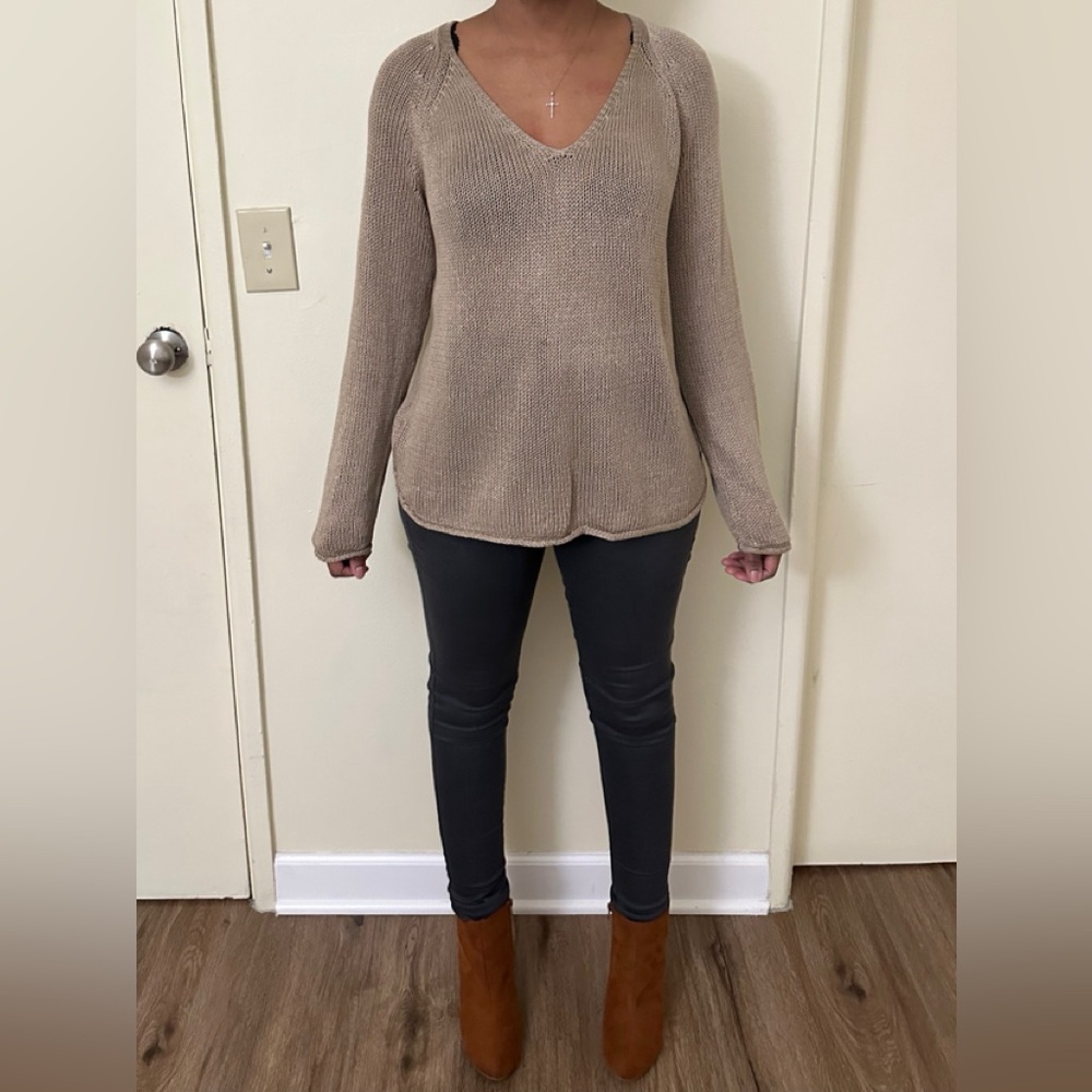H&M Basics Tan long sleeve Top